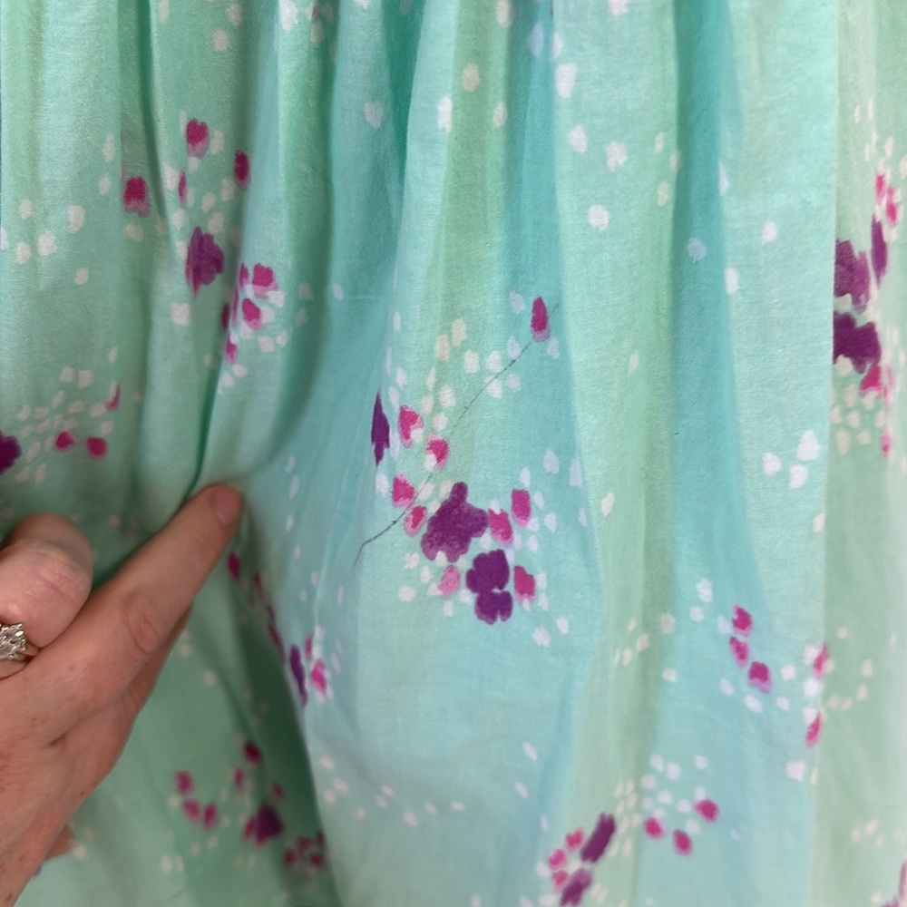 Cherokee mint green dress with smocking size 10/12 large - Picture 3 of 9
